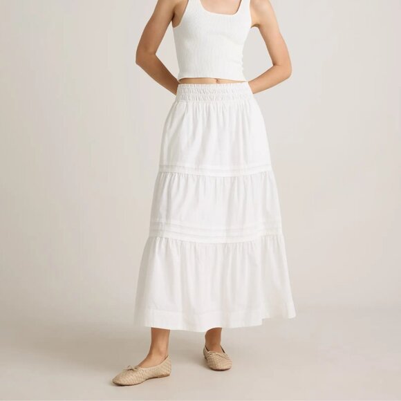 Philosophy Republic Dresses & Skirts - NWT Philosophy Republic (Quince) Cotton Poplin Tiered Maxi Skirt in White